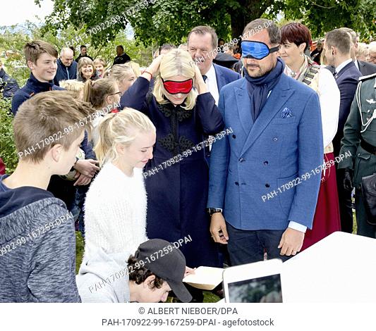 Crown Prince Haakon and Crown Princess Mette-Marit of Norway at Frosta kommune, on September 22, 2017, at a party of the municipality on the occasion of the...