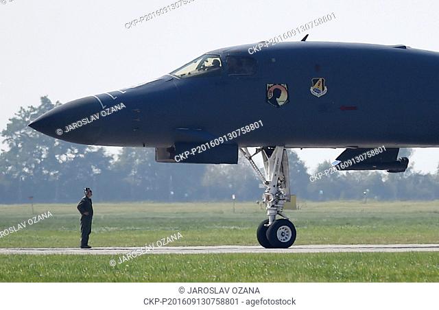 U.S. strategical bomber B-1B Lancer (pictured) lands in Airport Mosnov, Czech Republic, September 13, 2016. Bomber B-1B Lancer will have their first flights...