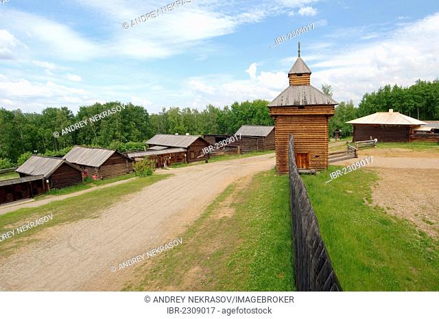 Spassky tower of the Ylym jail, 1667, Irkutsk Architectural and Ethnographic Museum Taltsy, settlement of Talzy, Irkutsk region, Baikal, Siberia