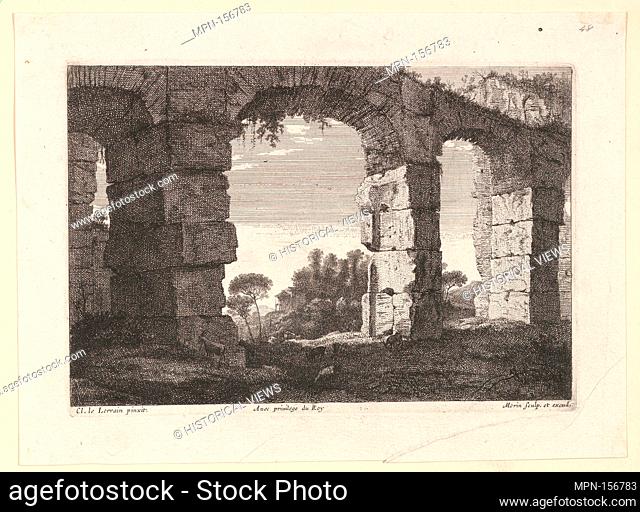 Ruines d'Aqueduc. Artist: Jean Morin (French, Paris ca. 1605-1650 Paris); Artist: After Claude Lorrain (Claude Gellée) (French