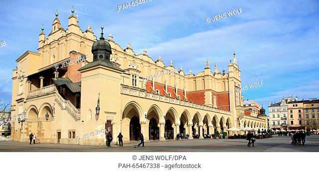 The historic Cloth Hall in Krakow, Poland, 30 January 2016. Krakow, the capital of Malopolska Province, lies on the the Vistula with its approximately 750