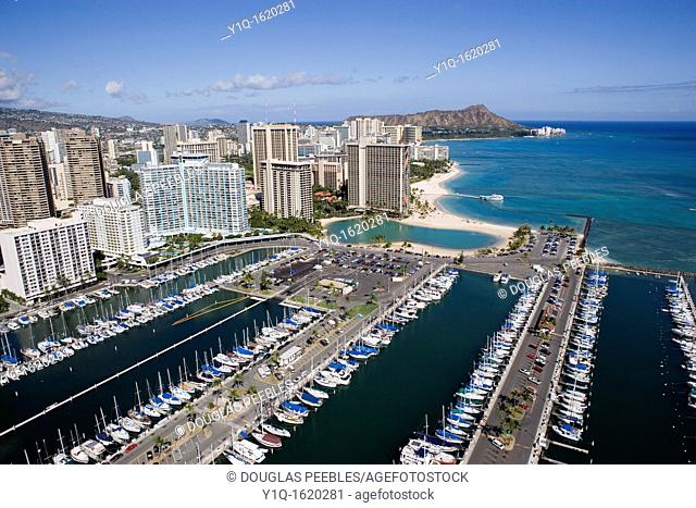 Ala Wai Yacht Harbor, Waikiki Beach, Waikiki, Oahu, Hawaii