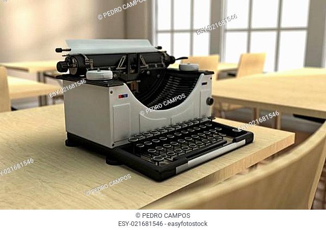 Typewriter on a desk