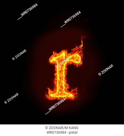 fire alphabets, small letter r