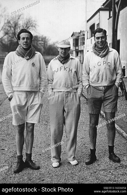 Three 'Old Blues' In Cambridge Boat Race Crew -- The three members of last year's victorious Cambridge Crew, who are in this year's eights Left to right: R