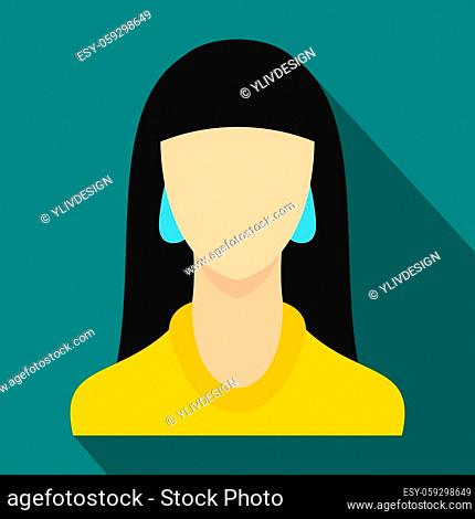 Girl icon in flat style for any design