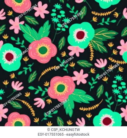 colorful floral seamless background
