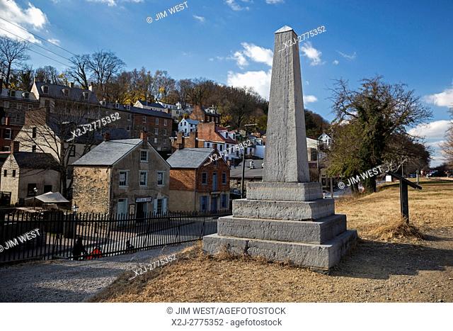 Harpers Ferry, WV - A monument to John Brown at Harpers Ferry National Historical Park. In 1859 abolitionist John Brown led a raid on the U. S