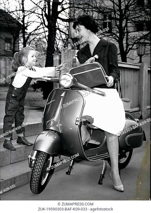 Mar. 03, 1959 - The new Vespa Touren 150.. these days was introduced to the press. At this model, important change of the Vespa-motor has been made since 1946