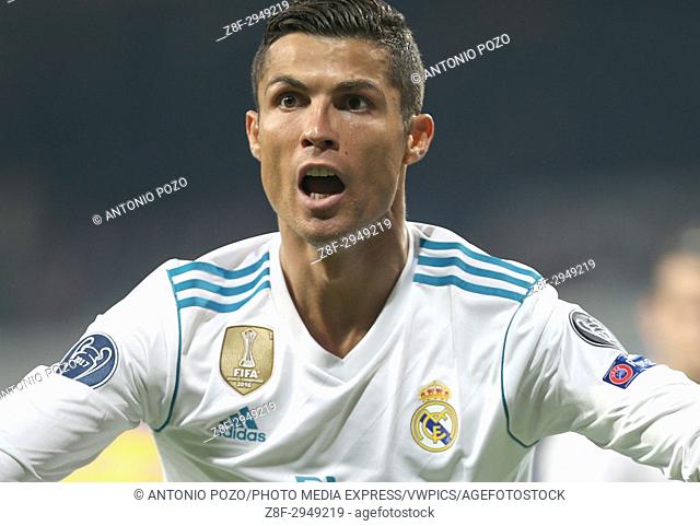 MADRID, SPAIN - Cristiano Ronaldo reacts after a not conceded goal. Defending champion Real Madrid made its UEFA Champions League season debut defeating Apoel...