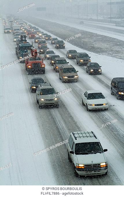 Highway Traffic in Winter