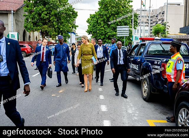 Queen Maxima of The Netherlands in Abidjan, on June 14, 2022, at the last of a 2 days visit to Ivory Coast in her capacity as the United Nations...