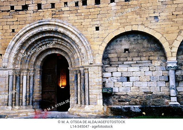 Salardú church entrance. Lleida. Spain