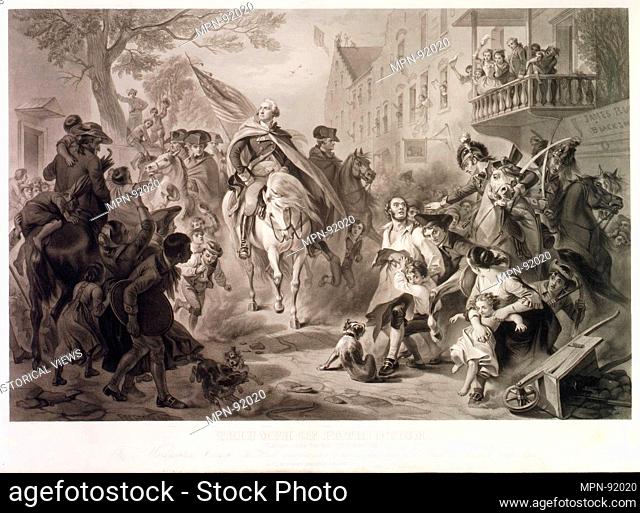 Triumph of Patriotism, Washington Entering New York, 25 November 1783. Artist: Alexander Hay Ritchie (American, Glasgow, Scotland 1822-1895 New Haven