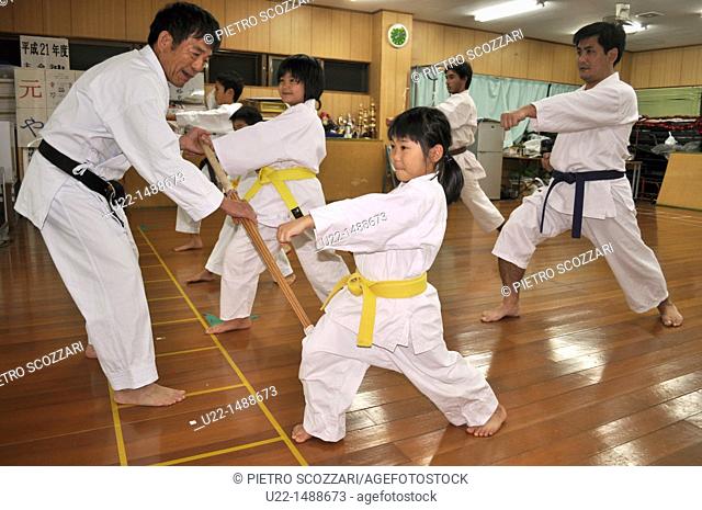 Naha (Japan): karate class in the Shuri neighborhood; Okinawa is the birthplace of karate
