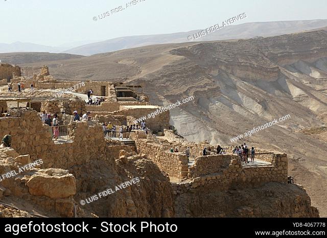 Masada is an archaeological site comprising the remains of various palaces and fortifications located on the plateau top of an isolated mountain in the eastern...
