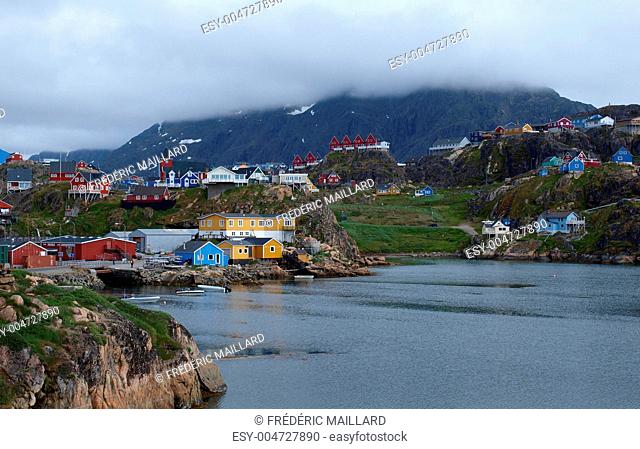 A view of Sisimiut town from the south bay