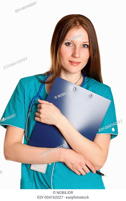 Portrait of kind female doctor