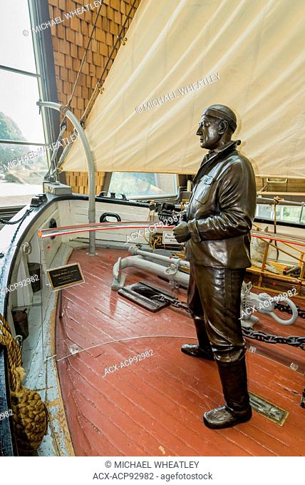 Sculpture of RCMP Captain Henry A. Larsen, aboard the RCMP ship St. Roch, the Maritime Museum, Vancouver, British Columbia, Canada