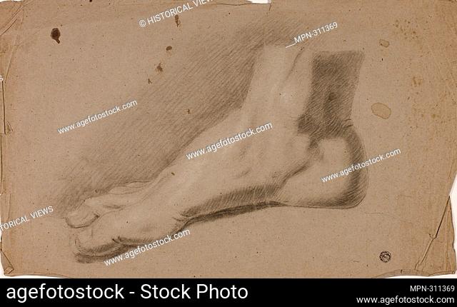 John Downman. Right Foot - John Downman English, 1750-1824. Charcoal with stumping, heightened with white chalk, on grayish-brown laid paper
