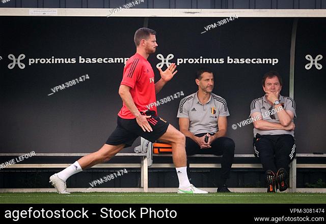 Belgium's Jan Vertonghen pictured in action during a training session of Belgian national soccer team Red Devils to prepare three qualification games for the...