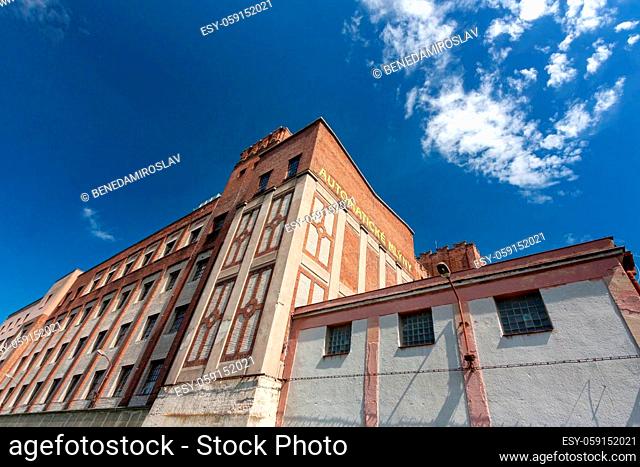 PARDUBICE, CZECH REPUBLIC - APRIL 22: Building Automatic mills Pardubice on April 22, 2016. An important monument of industrial architecture from 1910 by...