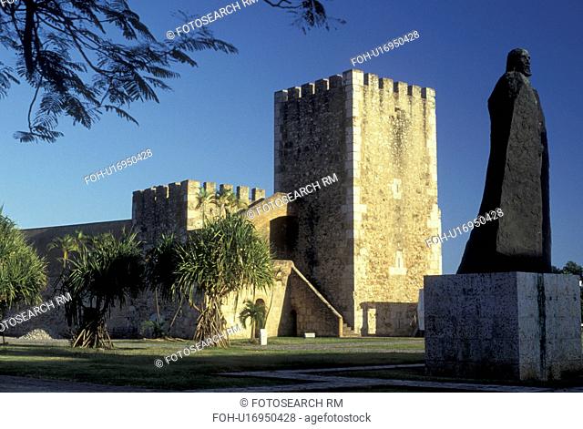 Dominican Republic, Caribbean, Santo Domingo, Caribbean Islands, Homage Tower inside Ozama Fortress oldest military construction in the New World in Santo...