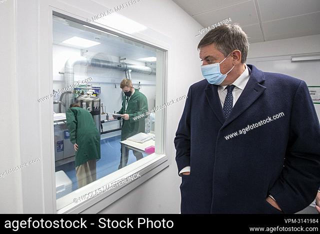 Flemish Minister President Jan Jambon pictured during a visit to the BioQuarter medical research center in Edinburgh, Scotland on Monday 22 November 2021