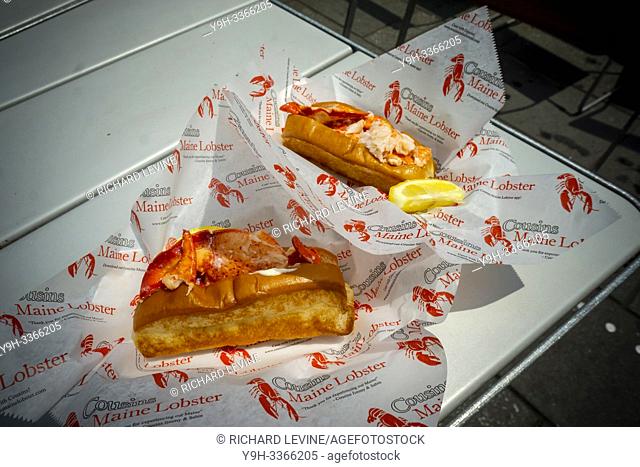 Lobster rolls from Cousins Maine Lobster kiosk in Times Square in New York on opening day, Wednesday, June 5, 2019. The restaurant chain achieved fame when...