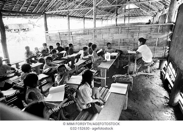 Children in classroom at refugee camp from Myanmar on the Thailand-Myanmar border