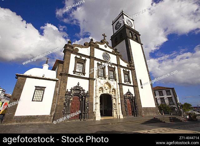 Portugal, Azores, Sao Miguel Island, Ponta Delgada, Igreja Matriz, Sao Sebastiao, church,