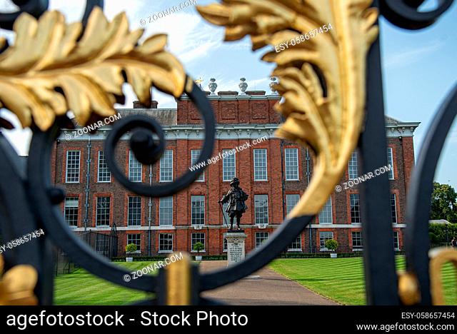 Exterior view of the Kensington palace entrance in London United Kingdom
