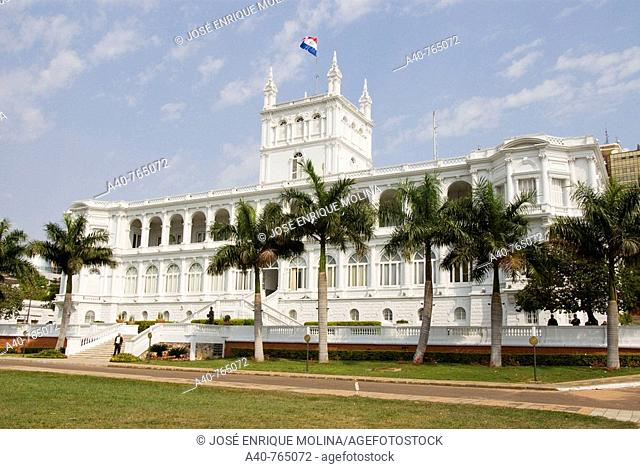 Paraguay. Asunción city . Palace of Government. Back  façade