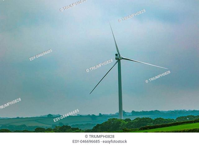 Wind turbines on Dartmoor National Park, Devon, United Kingdom