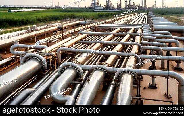 Oil pipelines in a large industrial plant