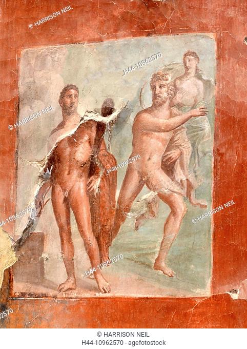 Rome, Italy, Europe, ancient Rome, fresco, painting, paint, plaster, style, craftsmanship, painter, art, artist, illusion, wall, home, domestic, villa