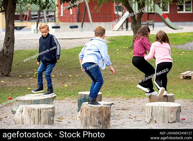 Children having fun on playground