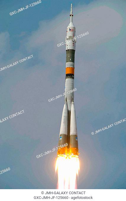 The Soyuz TMA-15 launches from the Baikonur Cosmodrome in Kazakhstan on May 27, 2009. Photo credit: ESACSANASAStephane Corvaja