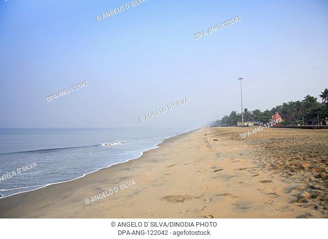 Cherai beach seashore during morning on the Vypeen Island ; Ernakulam ; Kerala ; India