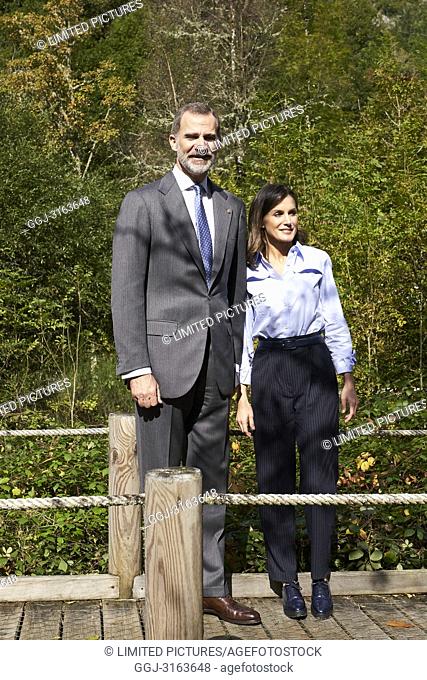 Queen Letizia of Spain, King Felipe VI of Spain visit 2018 Exemplary Region of Moal (Cangas de Narcea) on October 20, 2018 in Oviedo, Spain
