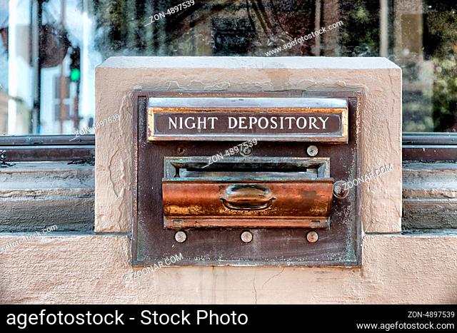 Open Night Deposit Tray of Abandoned Bank