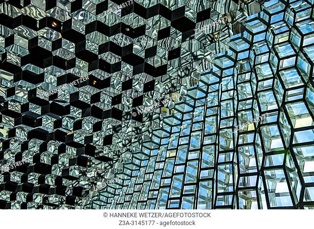 Interior of the Harpa Concert Hall and Conference Centre in Reykjavic, Iceland