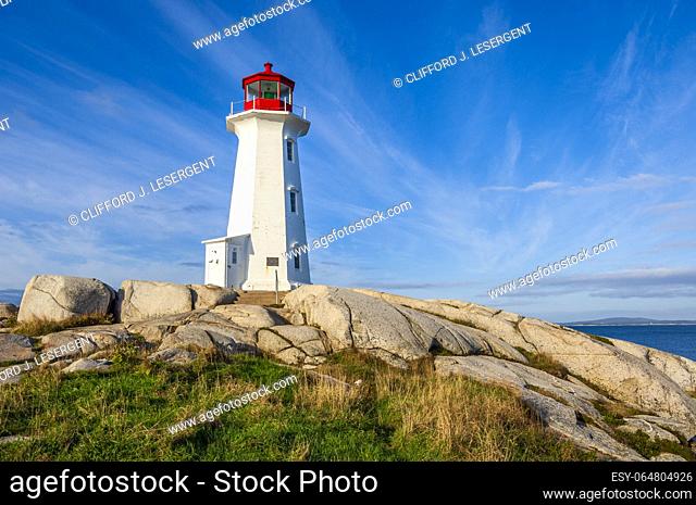 The iconic lighthouse at Peggy's Cove, Nova Scotia