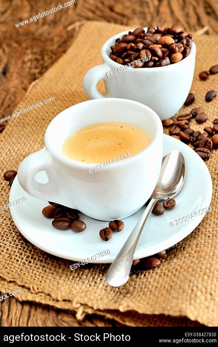 white cup of arabic coffee sweet cream