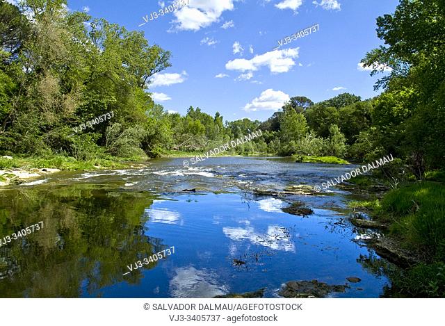 landscape river fluvia de girona, catalonia, spain