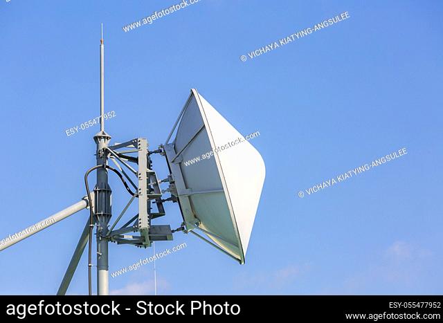 Big telecommunication satellite and radio transmitter