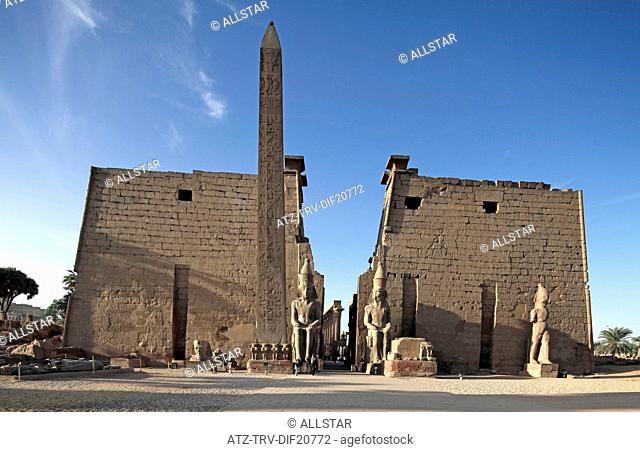 FIRST PYLON & FACADE OF LUXOR TEMPLE; LUXOR, EGYPT; 15/01/2013