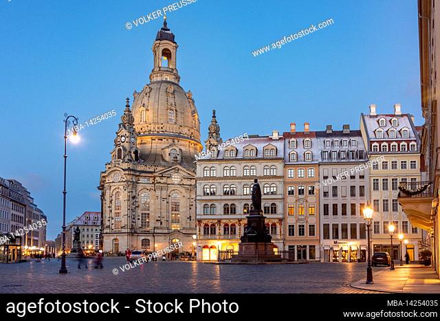 Dresden, square Neumarkt, church Frauenkirche, Christmas decoration, Sachsen, Saxony, Germany