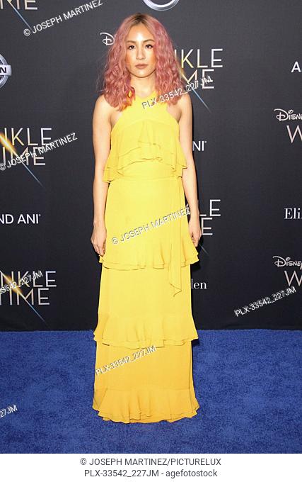 Constance Wu at the World Premiere of Disney's ""A Wrinkle In Time"" held at the TCL Chinese Theatre in Hollywood, CA, February 26, 2018