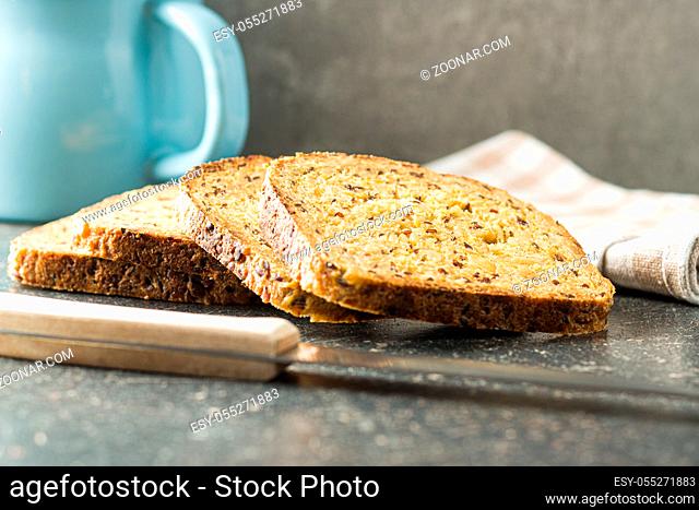 Gluten Free Bread on old kitchen table